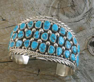 Native American Cuff Bracelet Multi Turquoise